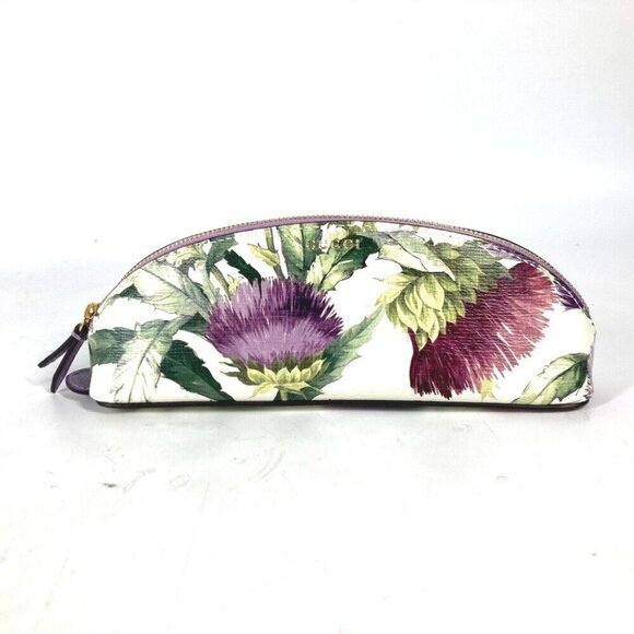 GUCCI 662130 Tian Flora Print Pencil case pouch purple/Multicolore Unused - Picture 1 of 14